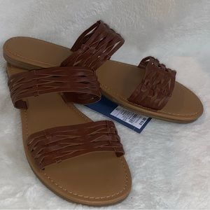 A new day, new flats, lather, brown size 11.